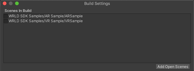 Unity Build Settings