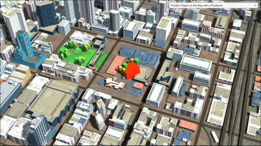 Place a GameObject on the Map at a specific Latitude, Longitude, and Elevation, using a Positioner. This works in both Unity and ECEF coordinate systems. Note: it is recommended to use the GeographicTransform for positioning Unity GameObjects.