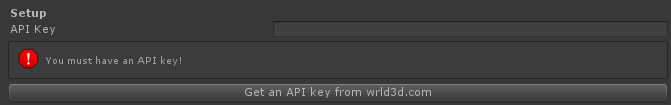 API key field